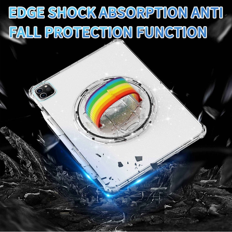 Terminator Shockproof Glitter Powder Tablet Case with Grip Strap, For iPad Pro 11 2022 / 2021, For iPad 10.2 2021 / 2020 / 10.5