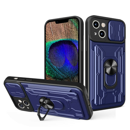 Sliding Camshield TPU+PC Phone Case with Card Slot, For iPhone 15