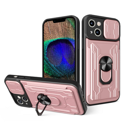 Sliding Camshield TPU+PC Phone Case with Card Slot, For iPhone 15