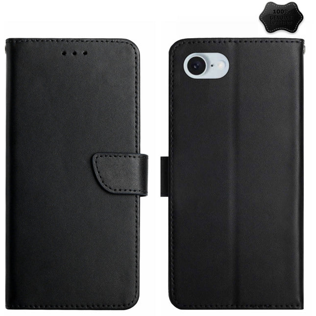 Genuine Leather Fingerprint-proof Flip Phone Case, For iPhone 17e / 16e, For iPhone 16 Pro Max, For iPhone 16 Pro, For iPhone 16 Plus, For iPhone 16, For iPhone 15 Pro Max, For iPhone 15 Pro, For iPhone 15 Plus, For iPhone 15