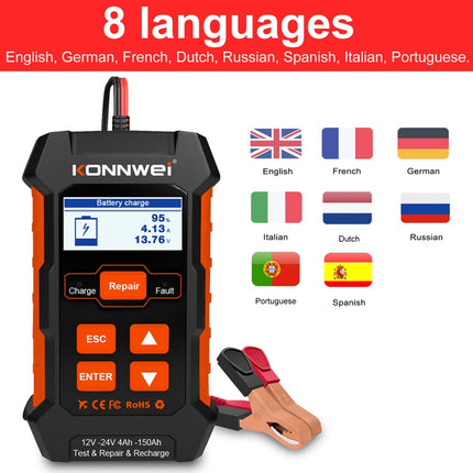 KONNWEI KW520 12V / 24V 3 in 1 Car Battery Tester with Detection & Repair & Charging Function, KW520