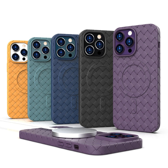 Woven Pattern MagSafe Magnetic Cooling Phone Case, For iPhone 14, For iPhone 14 Pro, For iPhone 14 Pro Max, For iPhone 13 Pro Max