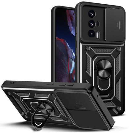 Sliding Camera Cover Design TPU Hybrid PC Phone Case, For Xiaomi Poco F5 Pro