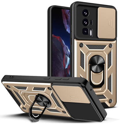 Sliding Camera Cover Design TPU Hybrid PC Phone Case, For Xiaomi Poco F5 Pro