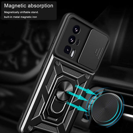 Sliding Camera Cover Design TPU Hybrid PC Phone Case, For Xiaomi Poco F5 Pro
