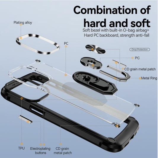 TPU + PC Lens Protection Phone Case with Ring Holder
