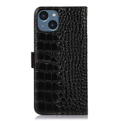 Crocodile Top Layer Cowhide Leather Phone Case, For iPhone 15