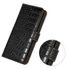 Crocodile Top Layer Cowhide Leather Phone Case, For iPhone 15