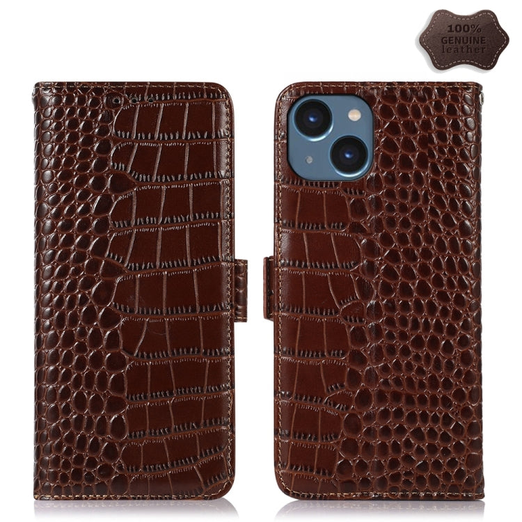 Crocodile Top Layer Cowhide Leather Phone Case, For iPhone 16 Pro Max, For iPhone 16 Pro, For iPhone 16 Plus, For iPhone 16, For iPhone 15 Pro Max, For iPhone 15 Pro, For iPhone 15 Plus, For iPhone 15