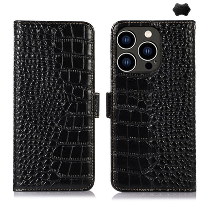 Crocodile Top Layer Cowhide Leather Phone Case, For iPhone 16e / 17e, For iPhone 17 Pro Max, For iPhone 17 Pro, For iPhone 17, For iPhone Air, For iPhone 16 Pro Max