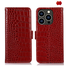 Crocodile Top Layer Cowhide Leather Phone Case, For iPhone 17 Pro Max, For iPhone 17 Pro, For iPhone 17, For iPhone 17 Air, For iPhone 16e, For iPhone 16 Pro Max