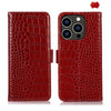 Crocodile Top Layer Cowhide Leather Phone Case, For iPhone 16 Pro Max, For iPhone 16 Pro, For iPhone 16 Plus, For iPhone 16, For iPhone 15 Pro Max, For iPhone 15 Pro, For iPhone 15 Plus, For iPhone 15