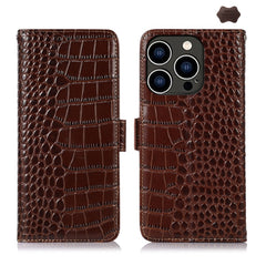 Crocodile Top Layer Cowhide Leather Phone Case, For iPhone 17 Pro Max, For iPhone 17 Pro, For iPhone 17, For iPhone 17 Air, For iPhone 16e, For iPhone 16 Pro Max