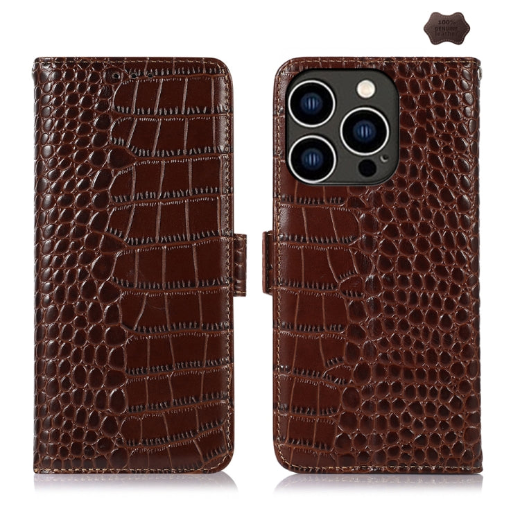 Crocodile Top Layer Cowhide Leather Phone Case, For iPhone 16 Pro Max, For iPhone 16 Pro, For iPhone 16 Plus, For iPhone 16, For iPhone 15 Pro Max, For iPhone 15 Pro, For iPhone 15 Plus, For iPhone 15