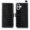 Crocodile Top Layer Cowhide Leather Phone Case, For iPhone 16 Pro Max, For iPhone 16 Pro, For iPhone 16 Plus, For iPhone 16, For iPhone 15 Pro Max, For iPhone 15 Pro, For iPhone 15 Plus, For iPhone 15