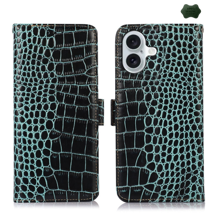 Crocodile Top Layer Cowhide Leather Phone Case, For iPhone 16 Pro Max, For iPhone 16 Pro, For iPhone 16 Plus, For iPhone 16, For iPhone 15 Pro Max, For iPhone 15 Pro, For iPhone 15 Plus, For iPhone 15