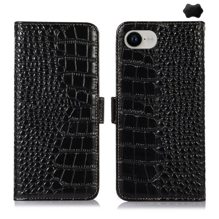 Crocodile Top Layer Cowhide Leather Phone Case, For iPhone 16e / 17e, For iPhone 17 Pro Max, For iPhone 17 Pro, For iPhone 17, For iPhone Air, For iPhone 16 Pro Max