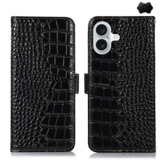 Crocodile Top Layer Cowhide Leather Phone Case, For iPhone 17 Pro Max, For iPhone 17 Pro, For iPhone 17, For iPhone 17 Air, For iPhone 16e, For iPhone 16 Pro Max