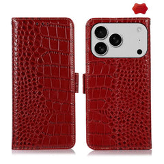 Crocodile Top Layer Cowhide Leather Phone Case, For iPhone 17 Pro Max, For iPhone 17 Pro, For iPhone 17, For iPhone 17 Air, For iPhone 16e, For iPhone 16 Pro Max