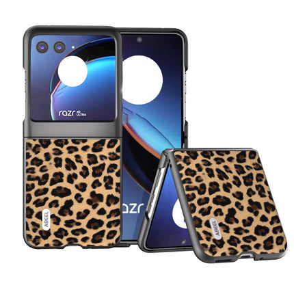 ABEEL Black Edge Leopard Phone Case, For Motorola Razr 40, For Motorola Razr 40 Ultra