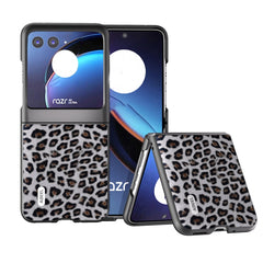 ABEEL Black Edge Leopard Phone Case, For Motorola Razr 50, For Motorola Razr 40, For Motorola Razr 40 Ultra