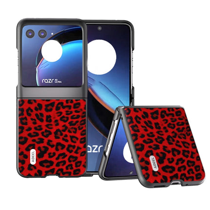 ABEEL Black Edge Leopard Phone Case, For Motorola Razr 40, For Motorola Razr 40 Ultra