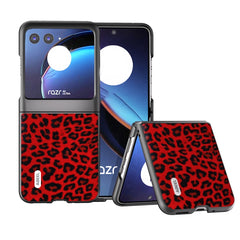 ABEEL Black Edge Leopard Phone Case, For Motorola Razr 50, For Motorola Razr 40, For Motorola Razr 40 Ultra