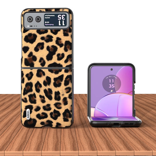 ABEEL Black Edge Leopard Phone Case, For Motorola Razr 50, For Motorola Razr 40, For Motorola Razr 40 Ultra