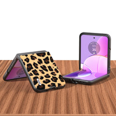 ABEEL Black Edge Leopard Phone Case, For Motorola Razr 50, For Motorola Razr 40, For Motorola Razr 40 Ultra