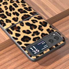 ABEEL Black Edge Leopard Phone Case, For Motorola Razr 50, For Motorola Razr 40, For Motorola Razr 40 Ultra