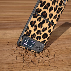 ABEEL Black Edge Leopard Phone Case, For Motorola Razr 50, For Motorola Razr 40, For Motorola Razr 40 Ultra