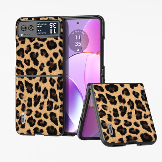 ABEEL Black Edge Leopard Phone Case, For Motorola Razr 50, For Motorola Razr 40, For Motorola Razr 40 Ultra