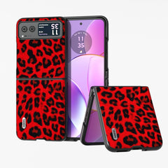 ABEEL Black Edge Leopard Phone Case, For Motorola Razr 50, For Motorola Razr 40, For Motorola Razr 40 Ultra