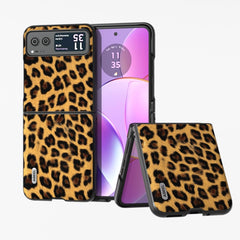 ABEEL Black Edge Leopard Phone Case, For Motorola Razr 50, For Motorola Razr 40, For Motorola Razr 40 Ultra