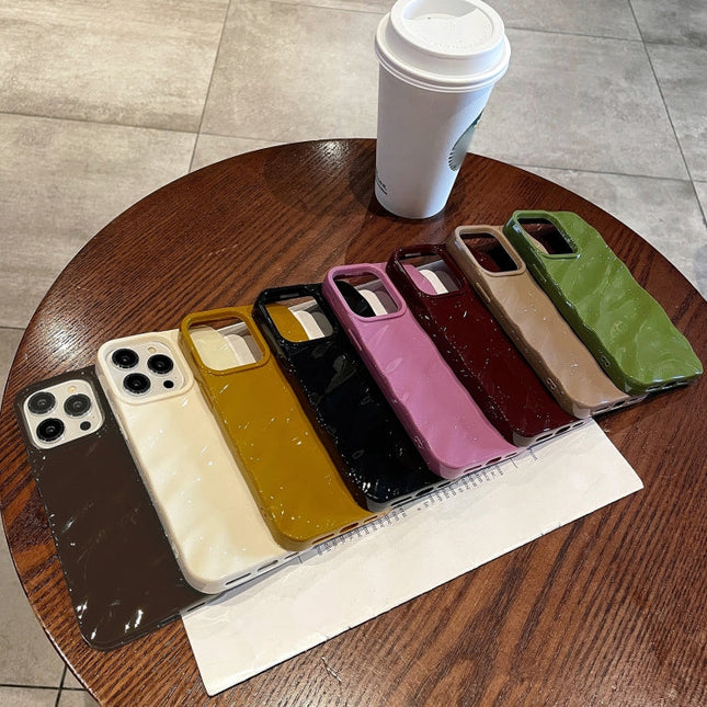 Solid Color Wave Texture TPU Phone Case