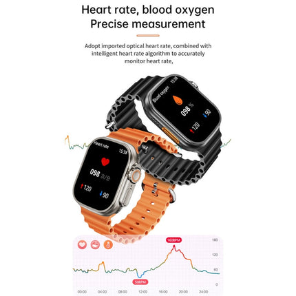 WS-E9 Ultra 2.2 inch IP67 Waterproof Metal Buckle Ocean Silicone Band Smart Watch, Support Heart Rate / NFC, Metal Buckle Ocean Silicone Band (Orange), Metal Buckle Ocean Silicone Band (Blue), Metal Buckle Ocean Silicone Band (Silver)