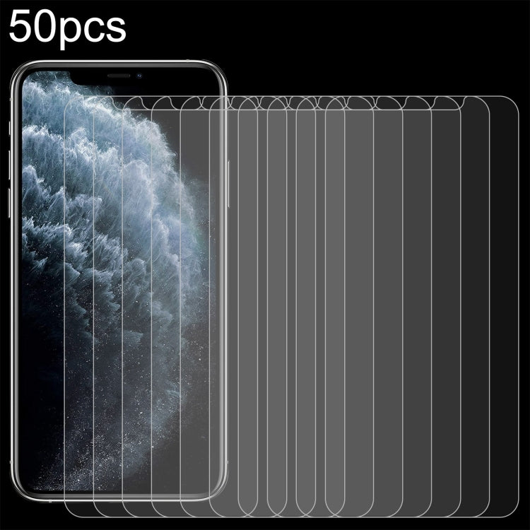 50pcs 0.26mm 9H 2.5D High Aluminum Tempered Glass Film, For iPhone 15 Plus / 15 Pro Max, For iPhone 14 Plus, For iPhone 14, For iPhone 15 / 15 Pro, For iPhone 14 Pro, For iPhone 14 Pro Max, For iPhone 13 Pro Max, For iPhone 13 / 13 Pro, For iPhone 13 mini