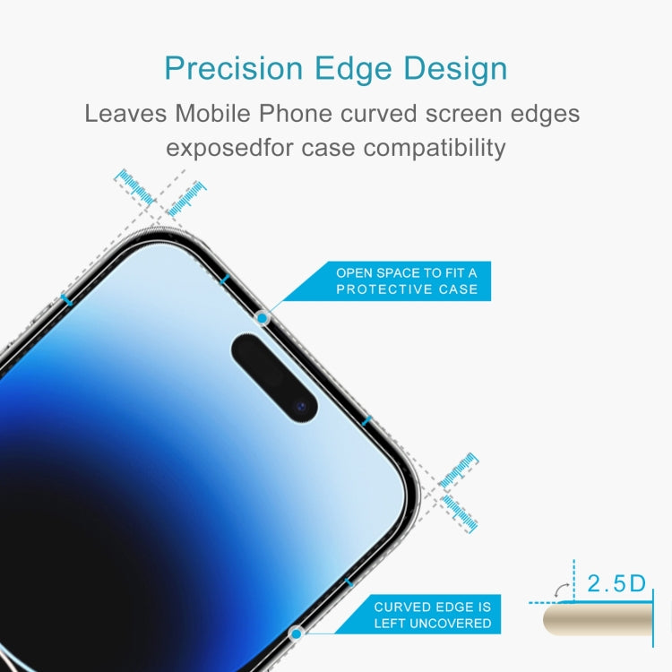 50pcs 0.26mm 9H 2.5D High Aluminum Tempered Glass Film, For iPhone 15 Plus / 15 Pro Max, For iPhone 14 Plus, For iPhone 14, For iPhone 15 / 15 Pro, For iPhone 14 Pro, For iPhone 14 Pro Max, For iPhone 13 Pro Max, For iPhone 13 / 13 Pro, For iPhone 13 mini