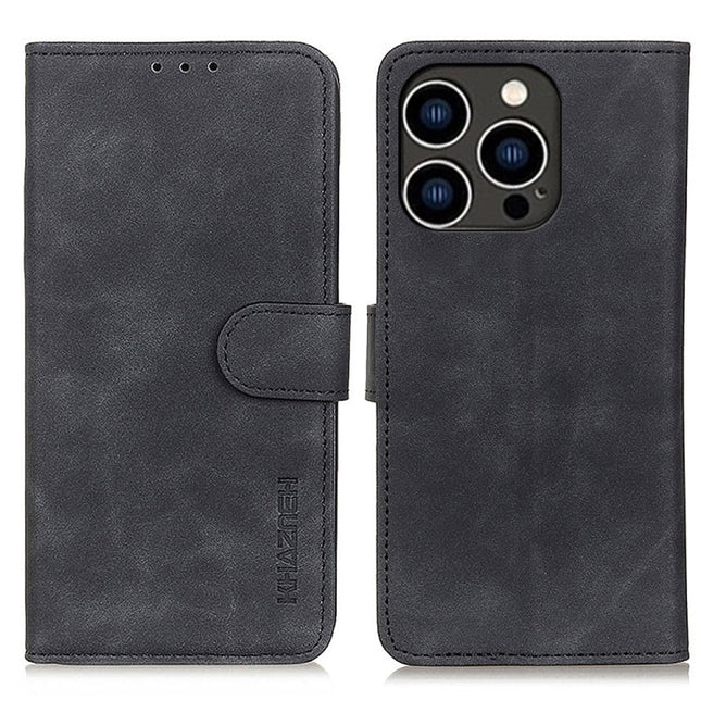 KHAZNEH Retro Texture Leather Phone Case, For iPhone 16 Pro, For iPhone 16 Plus, For iPhone 16, For iPhone 15 Pro Max, For iPhone 15 Pro, For iPhone 15 Plus