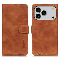 KHAZNEH Retro Texture Leather Phone Case, For iPhone 17 Pro Max, For iPhone 17 Pro, For iPhone 17, For iPhone 17 Air, iPhone 16e, For iPhone 16 Pro Max