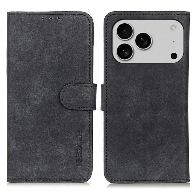 KHAZNEH Retro Texture Leather Phone Case, For iPhone 18 Pro / 17 Pro, For iPhone 18 Pro Max/17 Pro Max, For iPhone 16e / 17e, For iPhone 17, For iPhone Air, For iPhone 16 Pro Max