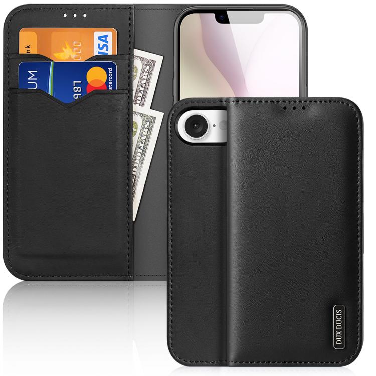 DUX DUCIS Hivo Series Cowhide + PU + TPU Flip Phone Case, For iPhone 16 Pro Max, For iPhone 16 Pro, For iPhone 16 Plus, For iPhone 16, For iPhone SE 2024, For iPhone 15 Pro Max, For iPhone 15 Pro, For iPhone 15 Plus, For iPhone 15