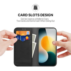 DUX DUCIS Hivo Series Cowhide + PU + TPU Flip Phone Case, For iPhone 17 Pro Max, For iPhone 17 Pro, For iPhone 17, For iPhone 17 Air, iPhone 16e, For iPhone 16 Pro Max, For iPhone 16 Pro, For iPhone 16, For iPhone 15 Pro Max, For iPhone 15 Pro���������...