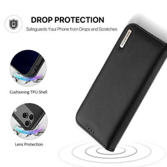 DUX DUCIS Hivo Series Cowhide + PU + TPU Flip Phone Case, For iPhone 17 Pro Max, For iPhone 17 Pro, For iPhone 17, For iPhone 17 Air, iPhone 16e, For iPhone 16 Pro Max, For iPhone 16 Pro, For iPhone 16, For iPhone 15 Pro Max, For iPhone 15 Pro���������...