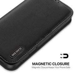 DUX DUCIS Hivo Series Cowhide + PU + TPU Flip Phone Case, For iPhone 17 Pro Max, For iPhone 17 Pro, For iPhone 17, For iPhone 17 Air, iPhone 16e, For iPhone 16 Pro Max, For iPhone 16 Pro, For iPhone 16, For iPhone 15 Pro Max, For iPhone 15 Pro���������...