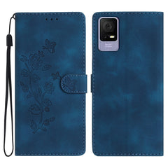 Flower Butterfly Embossing Pattern Leather Phone Case, For TCL 405 / 406 / 408, For TCL 40 SE