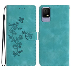 Flower Butterfly Embossing Pattern Leather Phone Case, For TCL 405 / 406 / 408, For TCL 40 SE