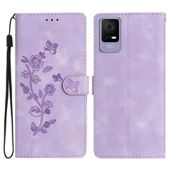 Flower Butterfly Embossing Pattern Leather Phone Case, For TCL 405 / 406 / 408, For TCL 40 SE