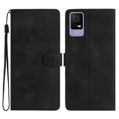 Flower Butterfly Embossing Pattern Leather Phone Case, For TCL 405 / 406 / 408, For TCL 40 SE