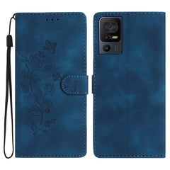 Flower Butterfly Embossing Pattern Leather Phone Case, For TCL 405 / 406 / 408, For TCL 40 SE